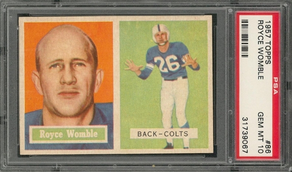 1957 Topps Football #86 Royce Womble – PSA GEM MT 10 "1 of 1!"